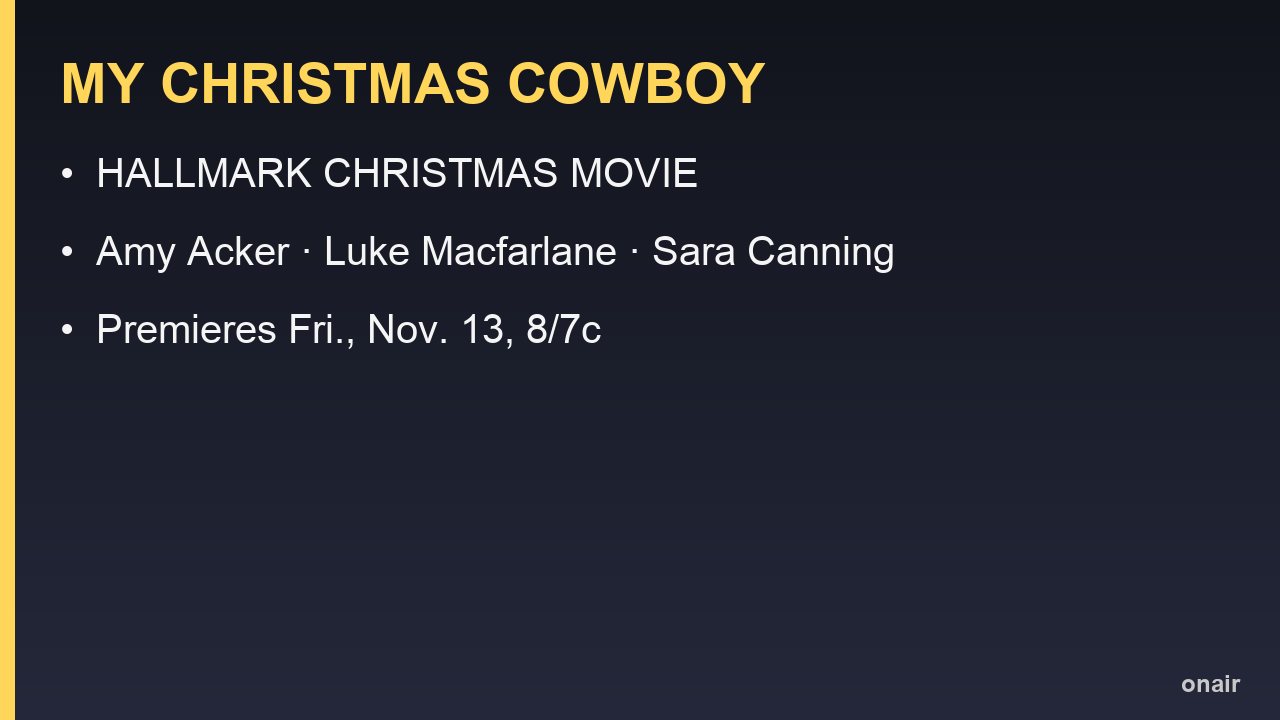My Christmas Cowboy Cast and Premiere Date